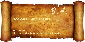 Bodosi Aniziusz névjegykártya